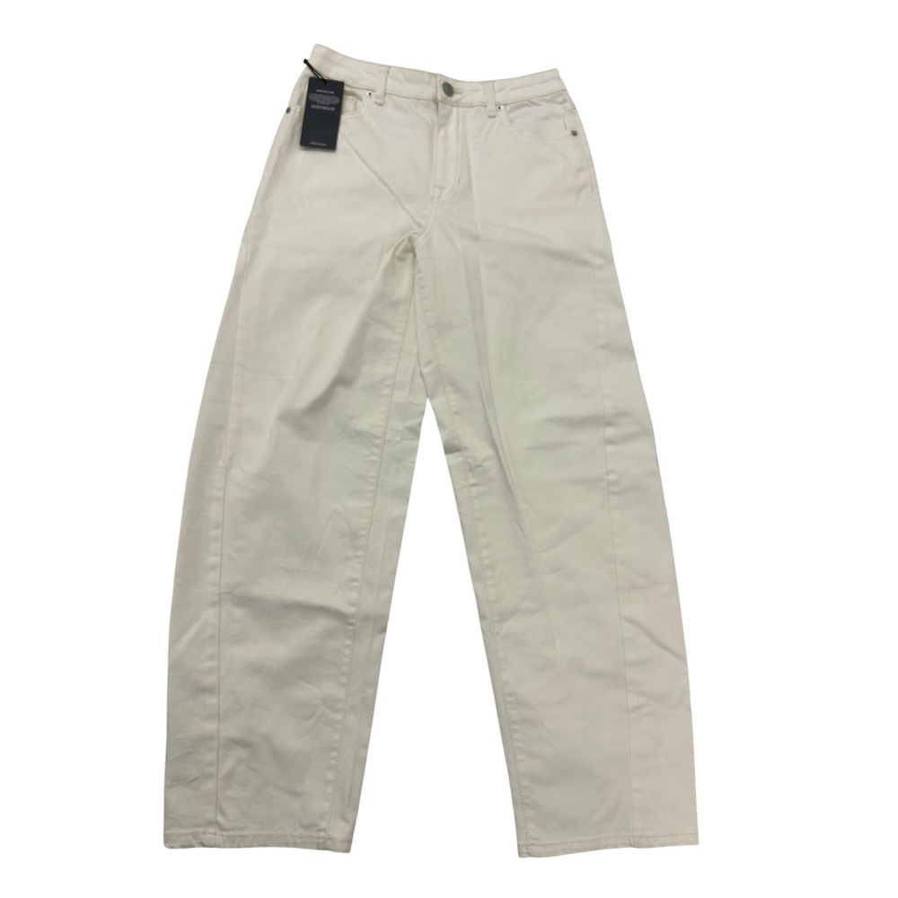 Hudson Women's High Rise Barrel Leg Jeans Size 6/28 Ivory Cream Stretch NWT